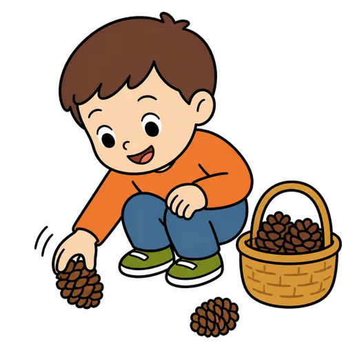 Piktogram AAC: zbieranie szyszek