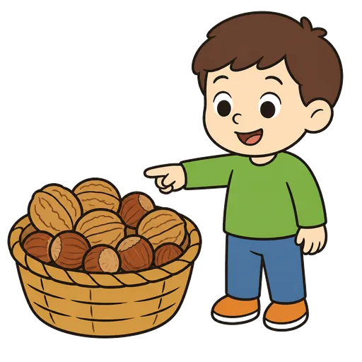 Piktogram AAC: zbiór orzechów