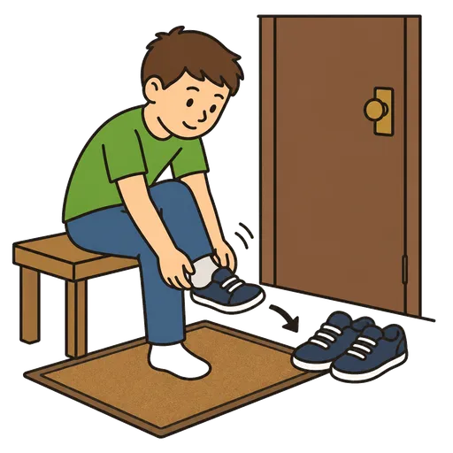 AAC-Piktogramm: Schuhe ausziehen zu Hause