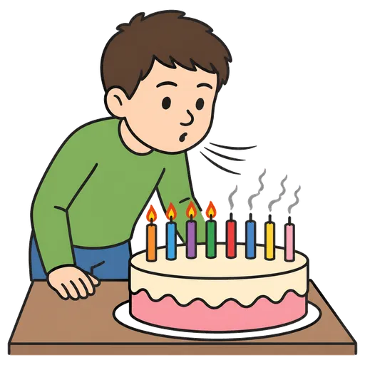 AAC pictogram: blowing candles