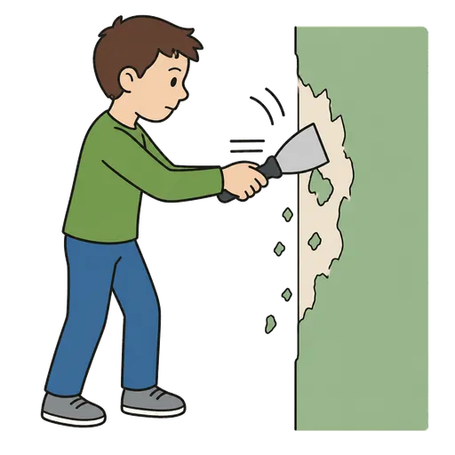 Piktogram AAC: zdrapywać farbę