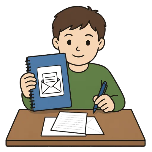 AAC-Piktogramm: Notizbuch für Korrespondenz