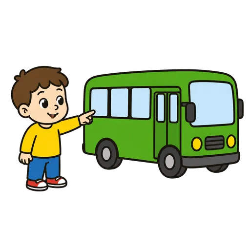 Piktogram AAC: zielony transport