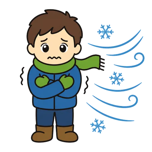 AAC-Piktogramm: kalter Wind