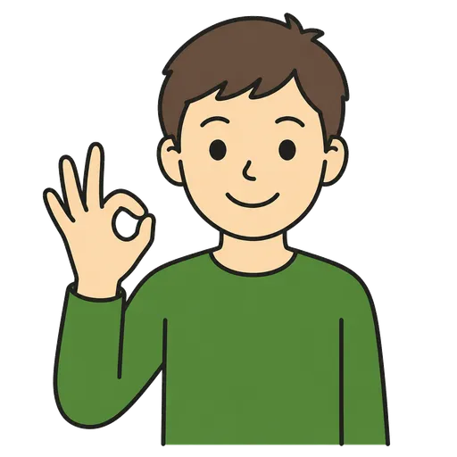 Piktogram AAC: znak ok