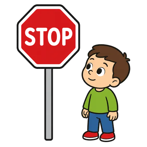 Piktogram AAC: znak stopu