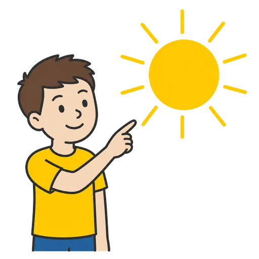 AAC pictogram: yellow like the sun
