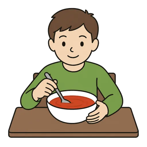 Piktogram AAC: zupa pomidorowa