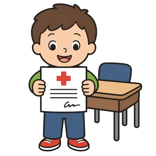 Piktogram AAK: doklad od lékaře o pracovní neschopnosti